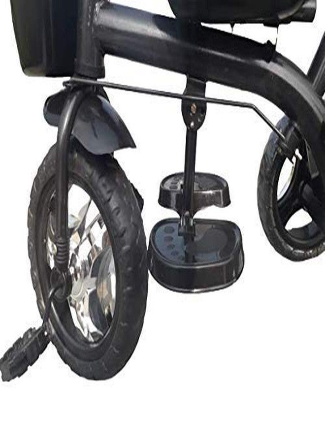 CR18 COLLECTION Stylish Baby Tricycle, Plug N Play Kids Trike Ride On With Storage Space & Parental Handle, Unisex Kids Tricycle, Age 1.5-10 Y, Black - Image 5